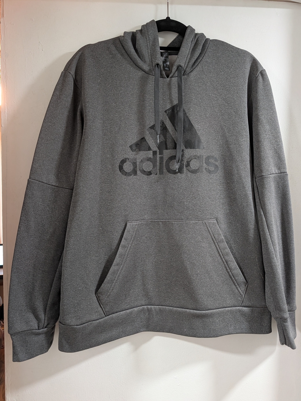 adidas Gray Logo Pullover Hoodie
